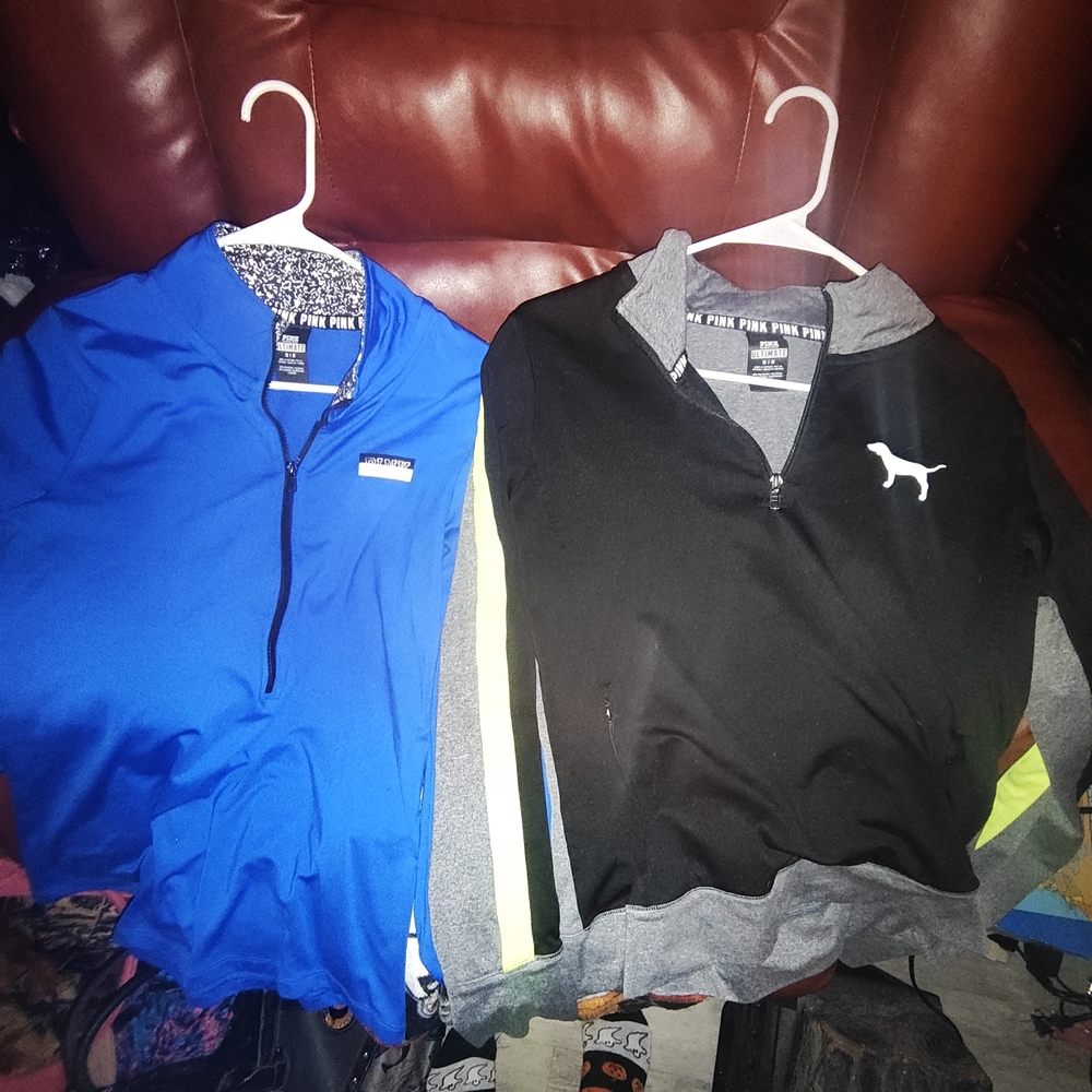 PINK Victoria's Secret Blue and Black Jackets